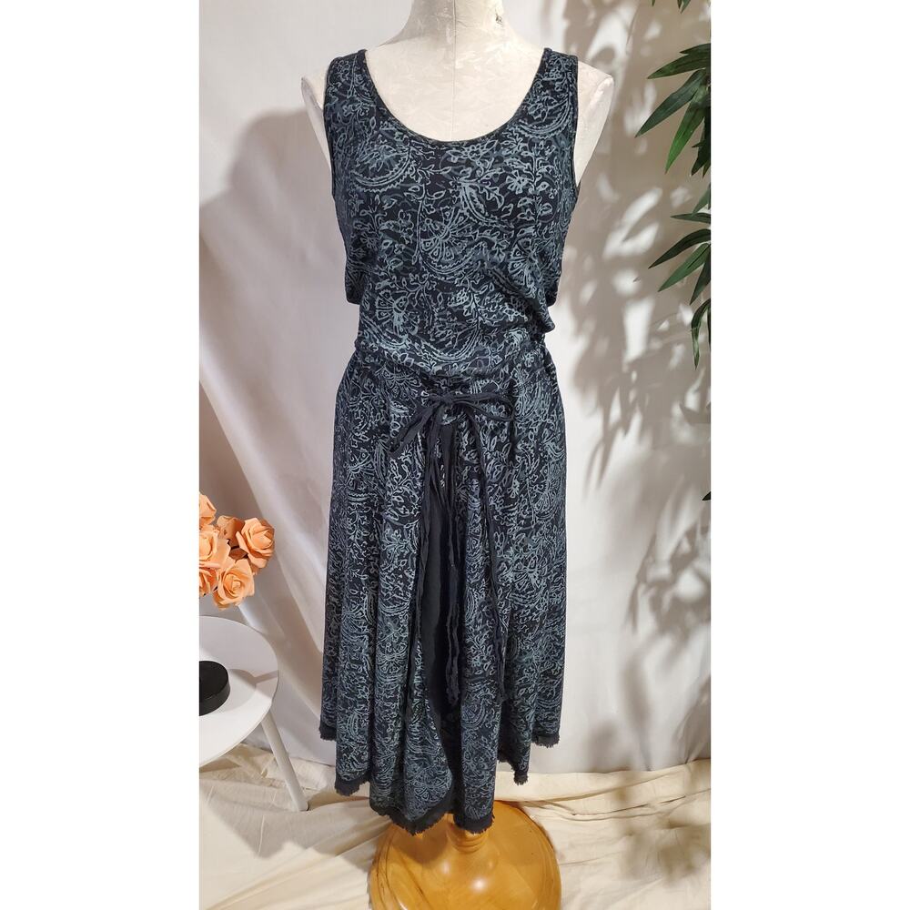 Fresh Produce Paisley Uneven Raw Hem Midi Dress Sz M Boho Hippie Fairy Festival